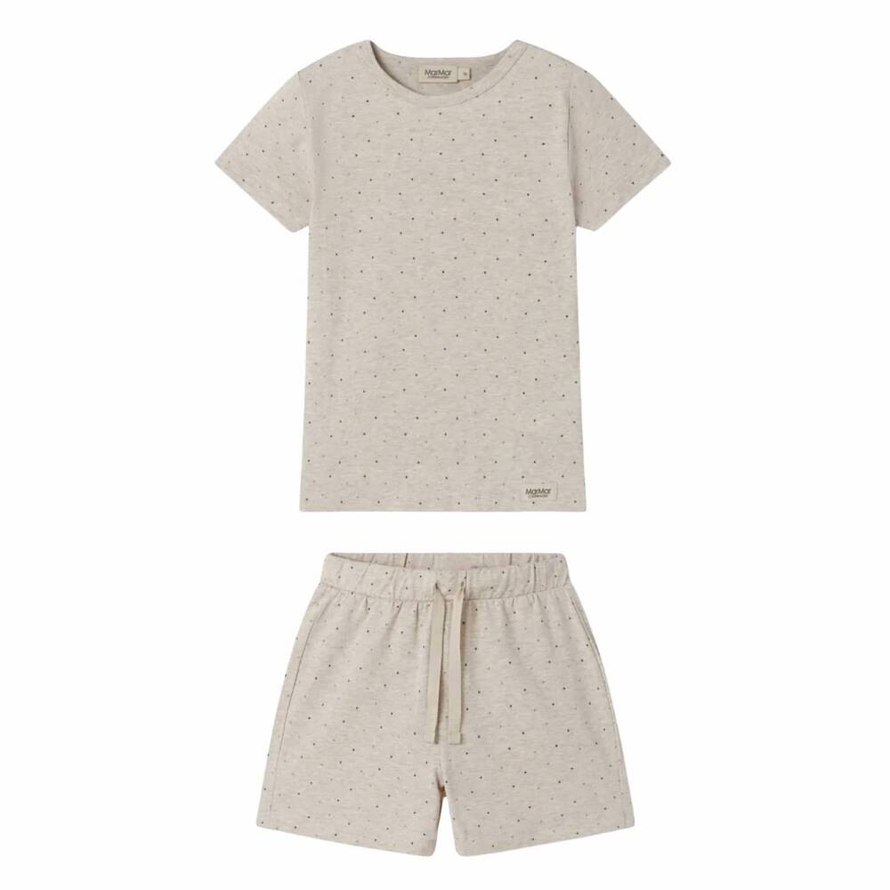 NEW MARMAR COPENHAGEN boys tago 2 piece set in beige mel dot